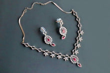 Gul Warun Ruby Radiance Crystal Necklace & Earrings Set GJ2