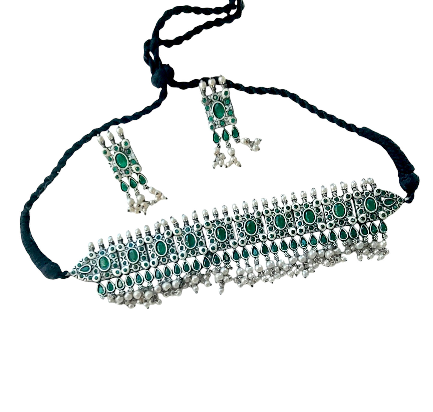 Gul Warun Heritage Kundan Choker & Earrings Set – Two Colours GJ4