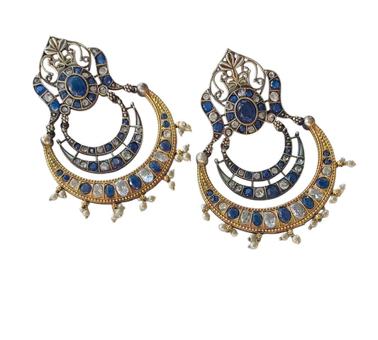Gul Warun Regal Kundan Crescent Earrings GJ11 (3 Colours)