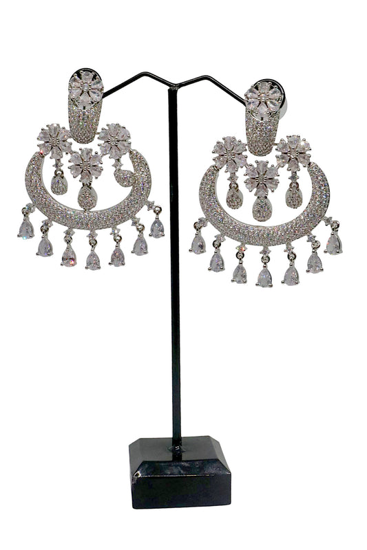 Gul Warun Regal Crescent Crystal Earrings – Two Colours GJ3