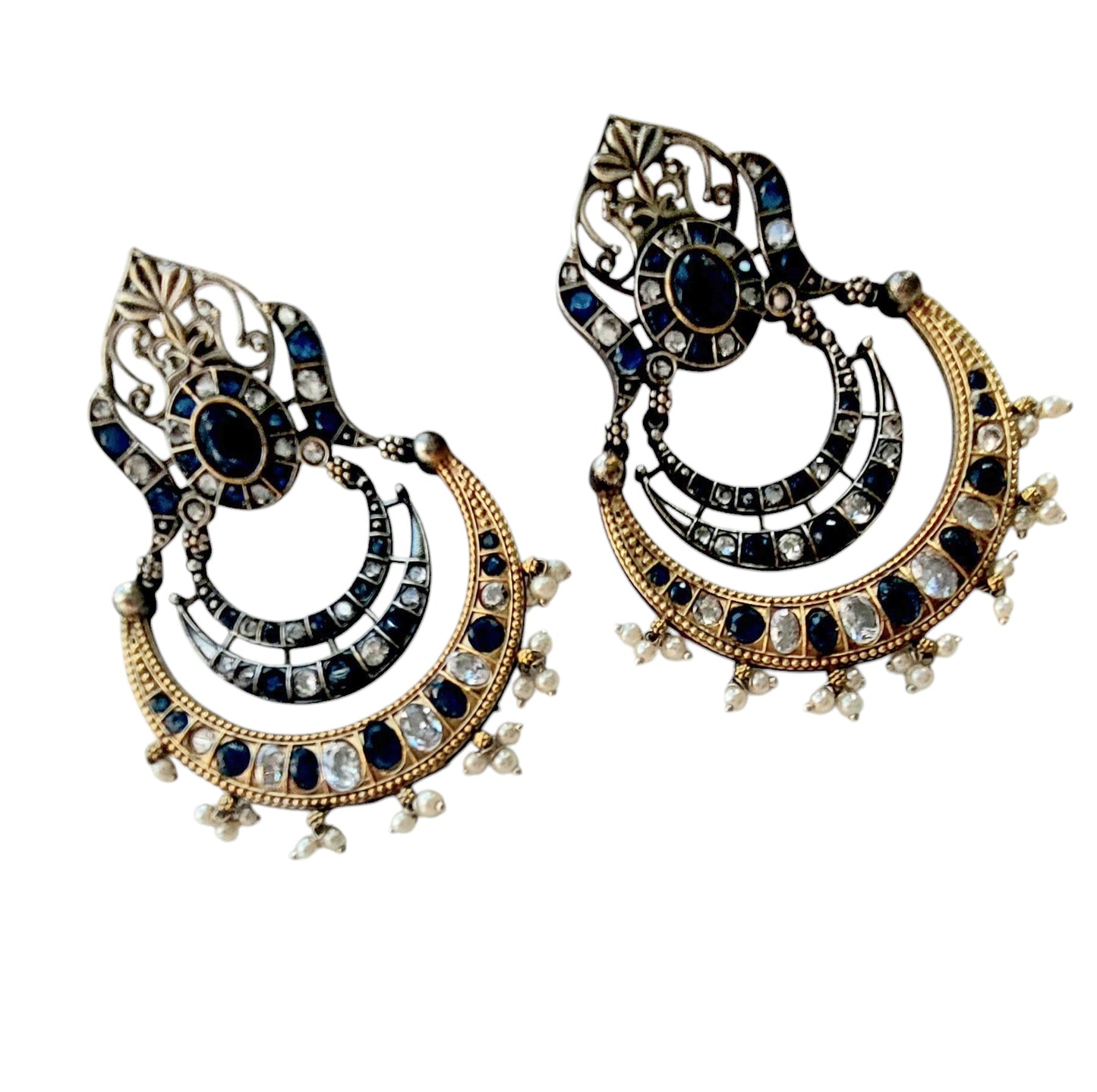 Gul Warun Regal Kundan Crescent Earrings GJ11 (3 Colours)