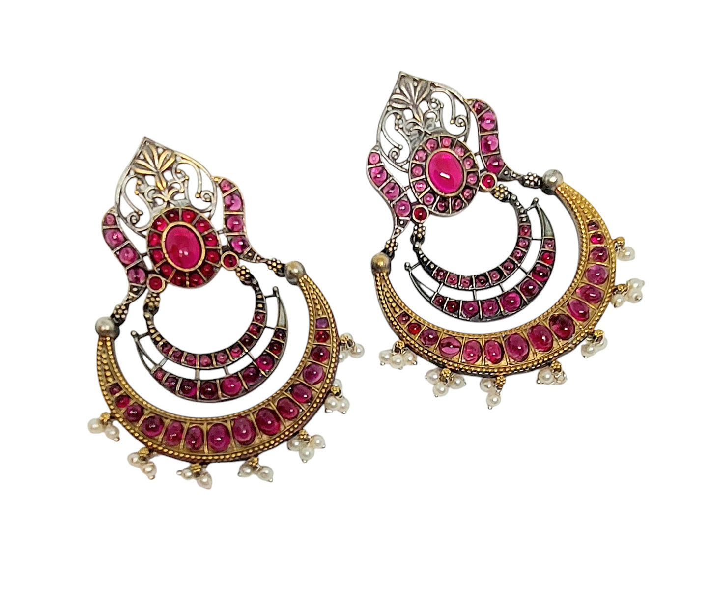 Gul Warun Regal Kundan Crescent Earrings GJ11 (3 Colours)