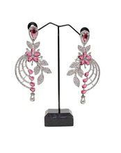 Gul Warun Crystal Floral Cascade Earrings with Teardrop Pearl GJ18