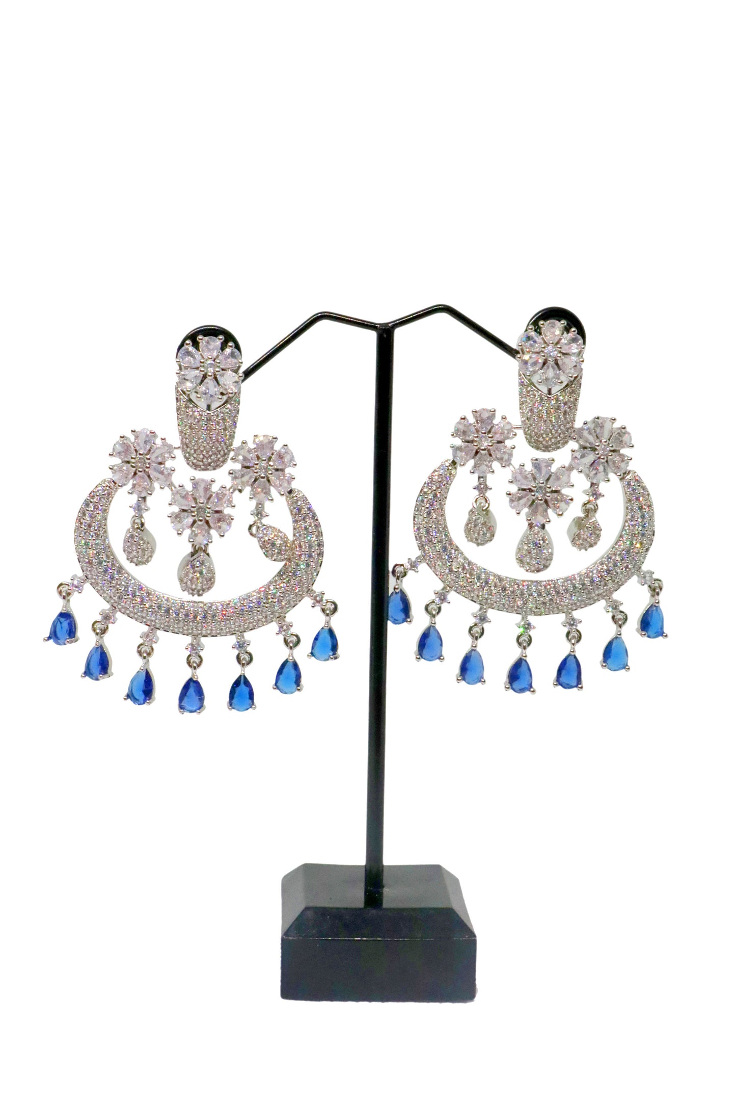 Gul Warun Regal Crescent Crystal Earrings – Two Colours GJ3