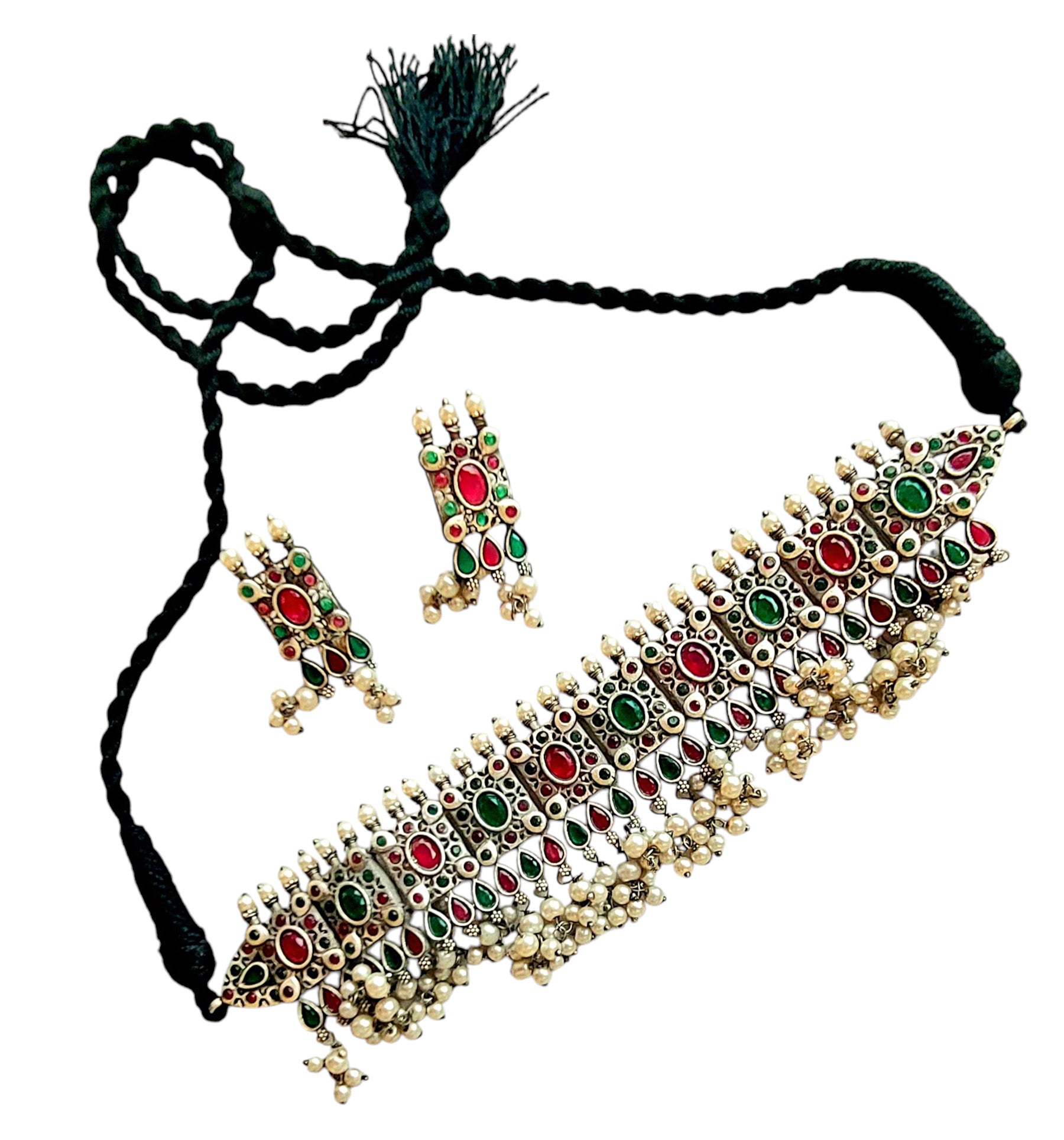 Gul Warun Heritage Kundan Choker & Earrings Set – Two Colours GJ4