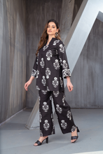 NK Everyday Lawn Co-ords – Black & White Floral Block Print Set NKE10
