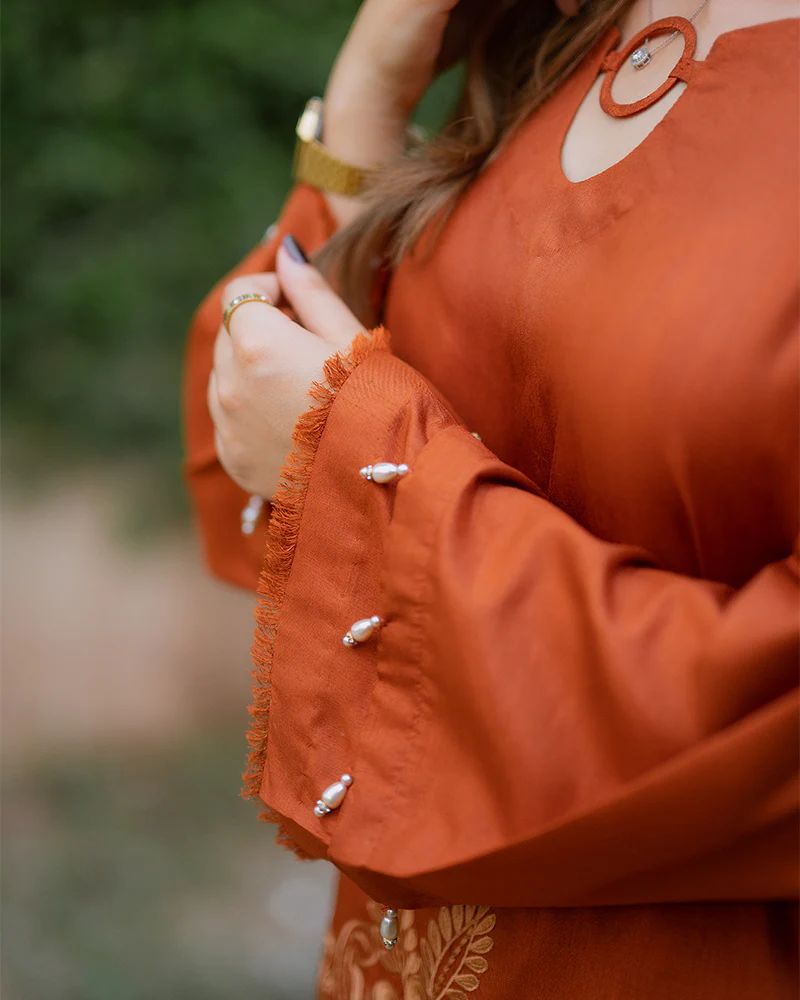 Day to Night by Mona – Raw Silk Chikankari 2pc Co-ord Set DNM8