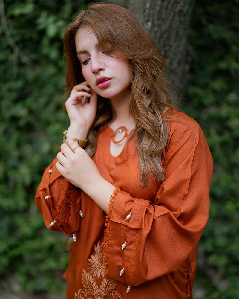 Day to Night by Mona – Raw Silk Chikankari 2pc Co-ord Set DNM8