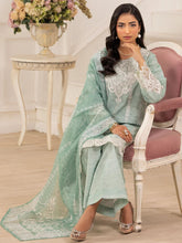 Muse10 – Mint Elegance | 3pc Printed Silk Lawn Suit with Embroidered Patch & Monar Dupatta by Mohagni