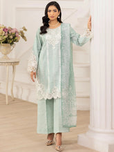 Muse10 – Mint Elegance | 3pc Printed Silk Lawn Suit with Embroidered Patch & Monar Dupatta by Mohagni