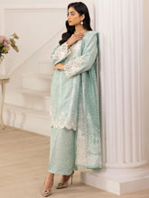 Muse10 – Mint Elegance | 3pc Printed Silk Lawn Suit with Embroidered Patch & Monar Dupatta by Mohagni