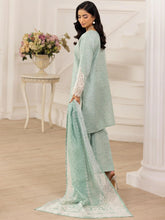 Muse10 – Mint Elegance | 3pc Printed Silk Lawn Suit with Embroidered Patch & Monar Dupatta by Mohagni