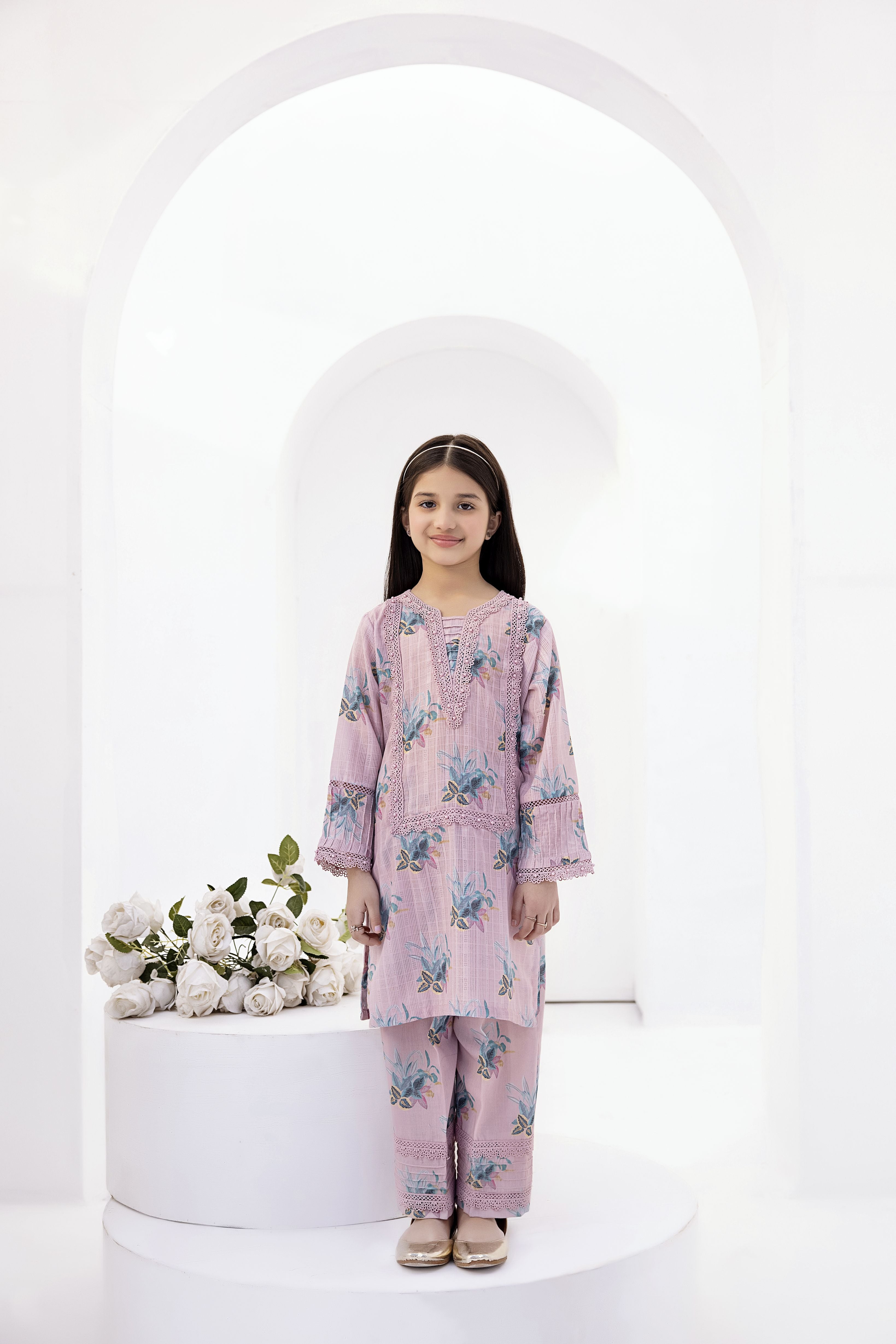 2pc Cotton Jacquard Co-Ord by Mona For Girls GMC5