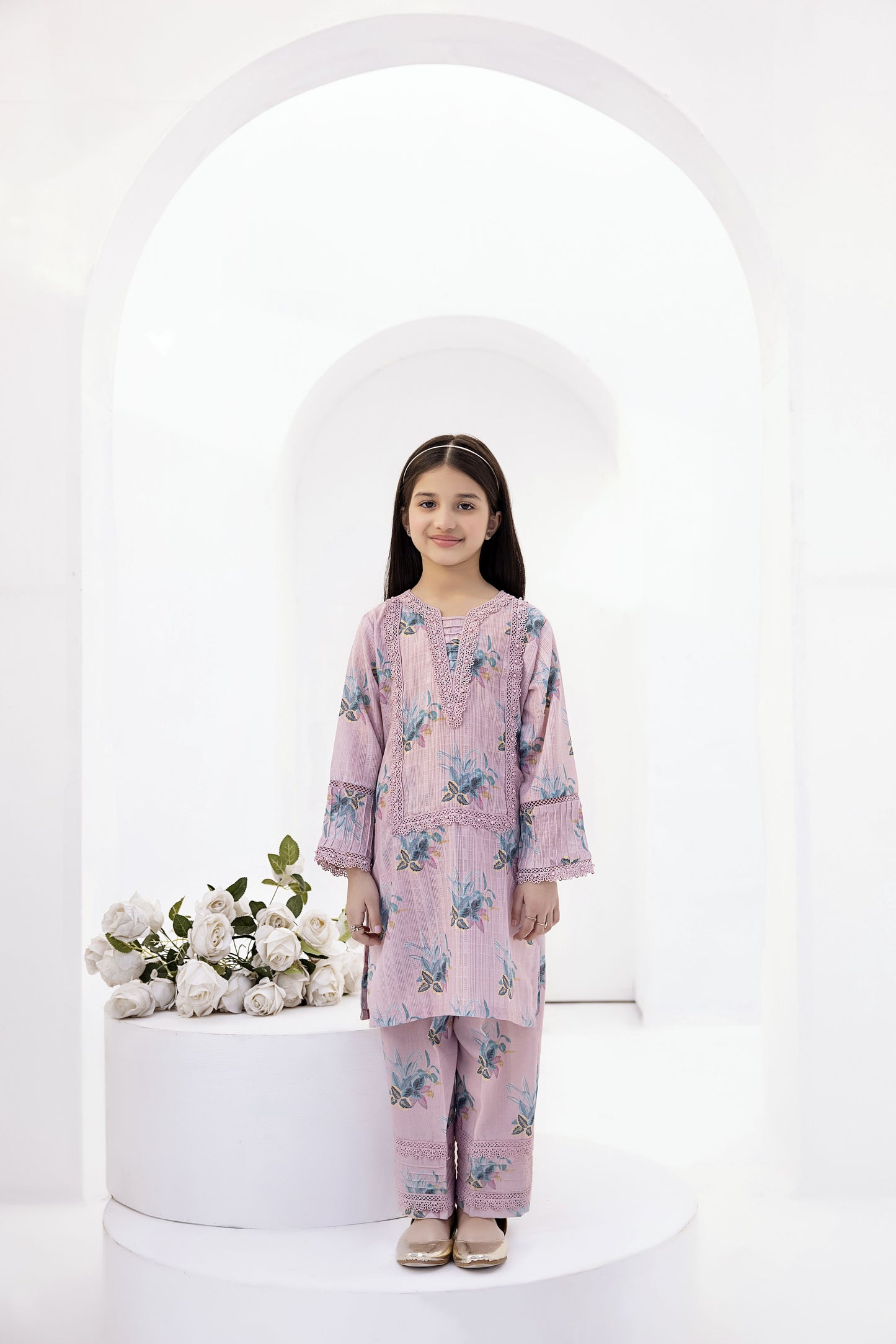 2pc Cotton Jacquard Co-Ord by Mona For Girls GMC5
