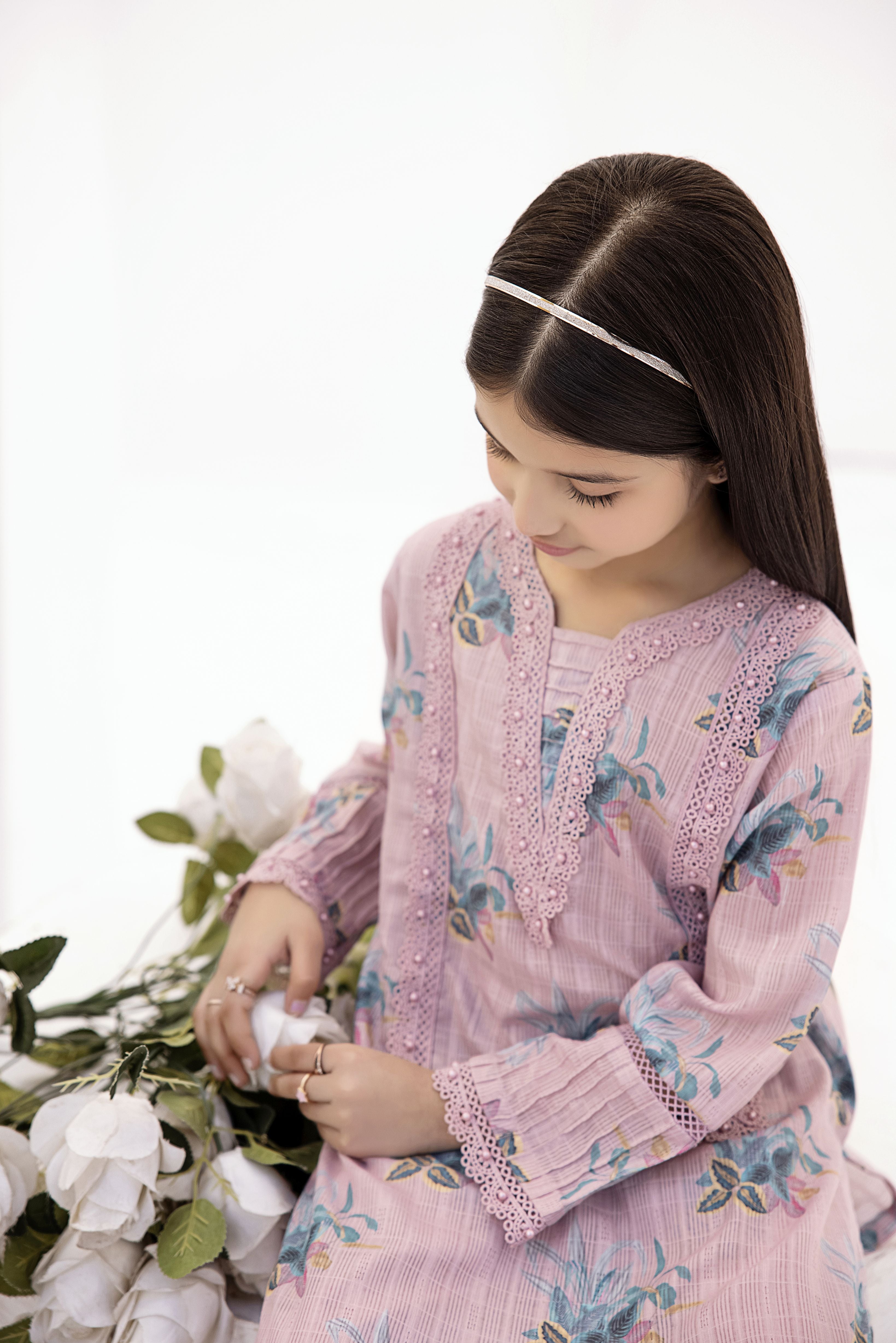 2pc Cotton Jacquard Co-Ord by Mona For Girls GMC5