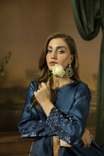 Midnight Blue Silk Farshi Shalwar Pakistani Dress - Farshi Bahaar by Mona FBM7