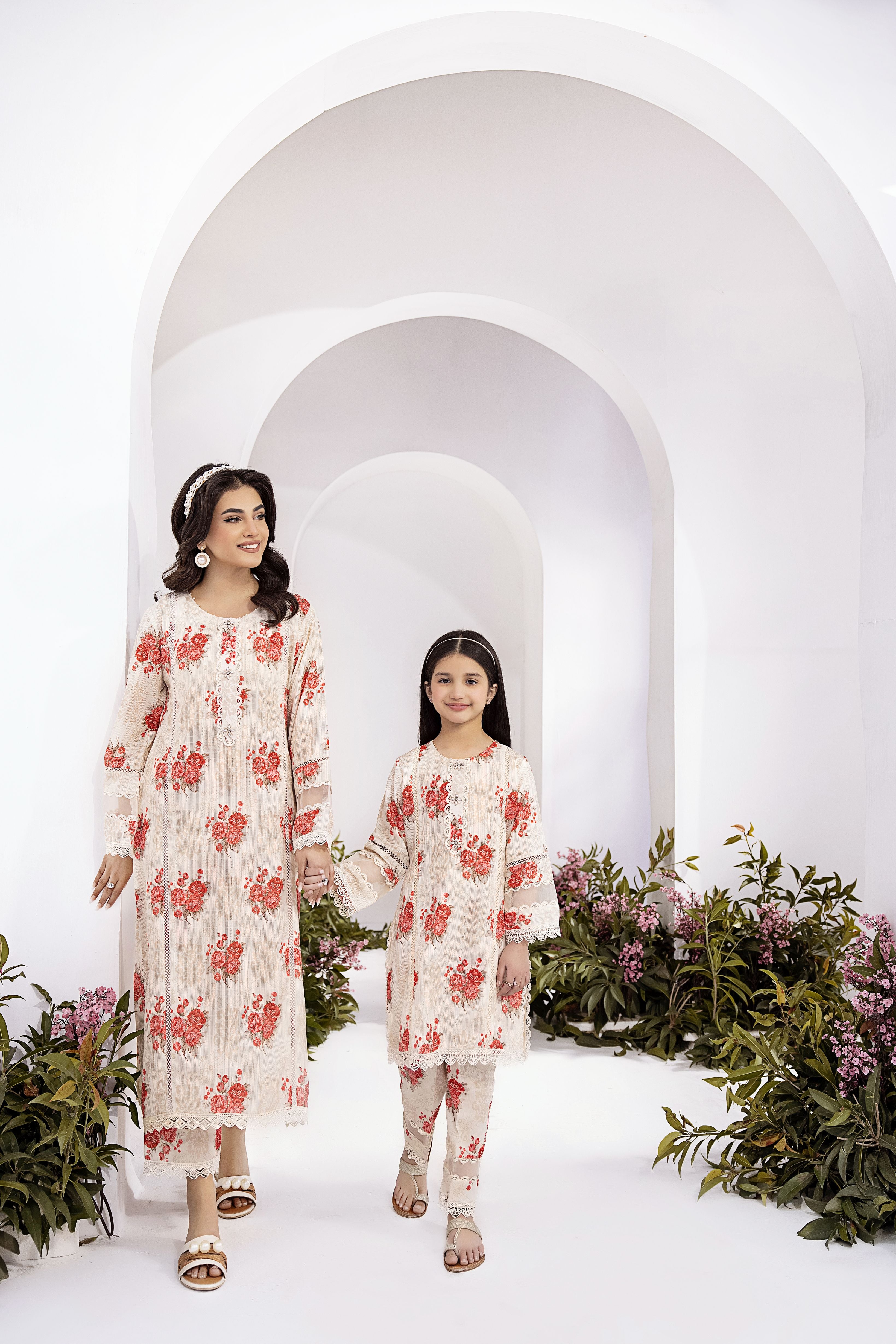2pc Cotton Jacquard Co-Ord by Mona For Girls GMC4