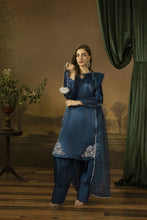 Midnight Blue Silk Farshi Shalwar Pakistani Dress - Farshi Bahaar by Mona FBM7