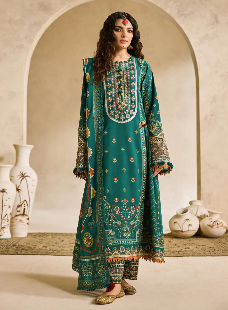 Linen by Florent – 3pc Embroidered Winter Suit with Shawl NAF17