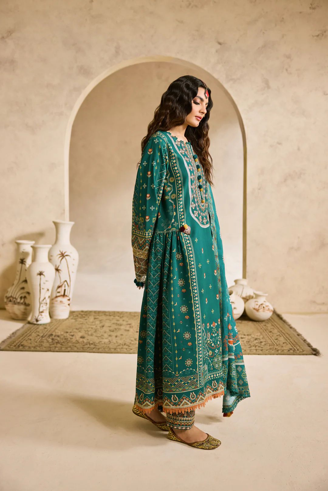 Linen by Florent – 3pc Embroidered Winter Suit with Shawl NAF17