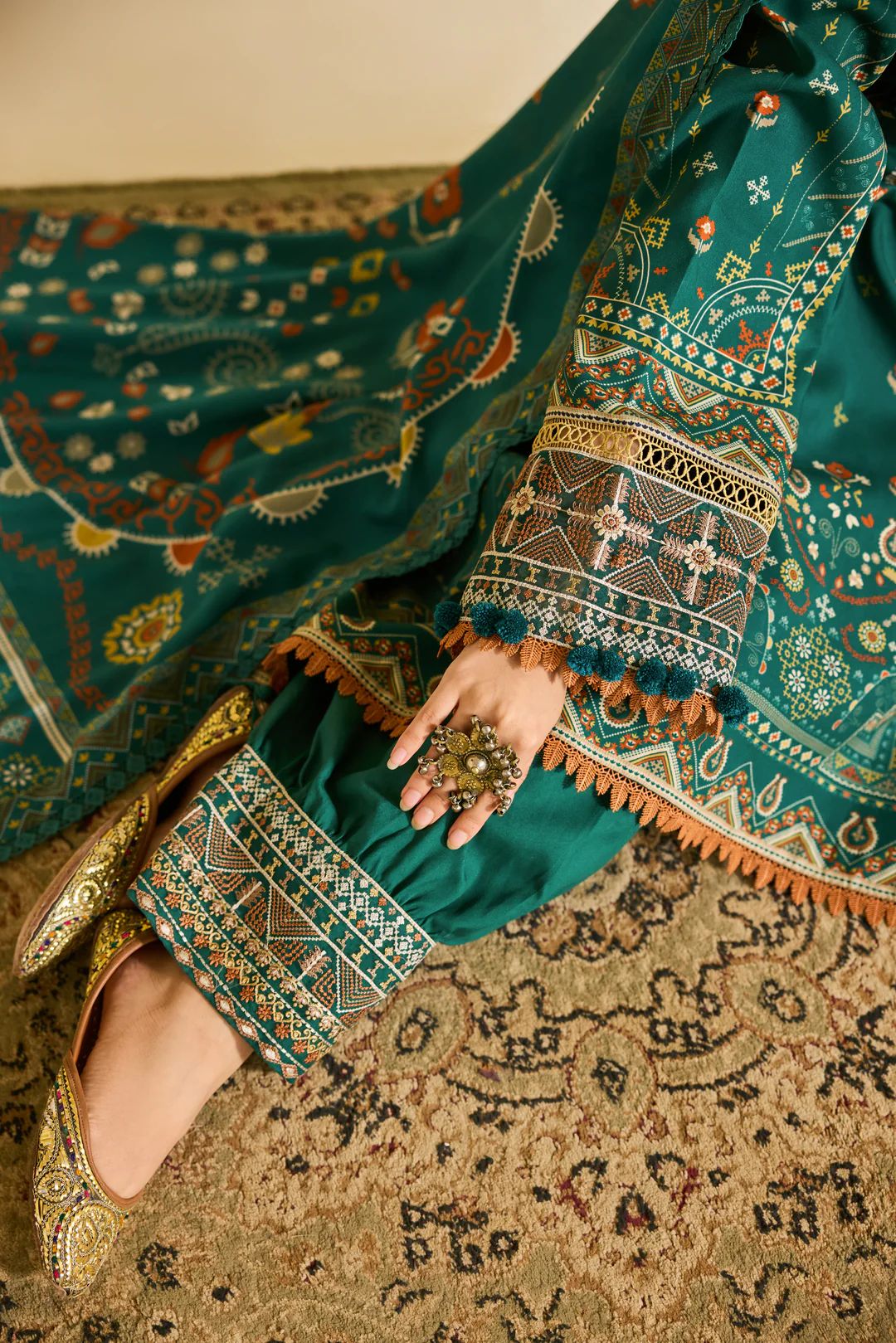 Linen by Florent – 3pc Embroidered Winter Suit with Shawl NAF17