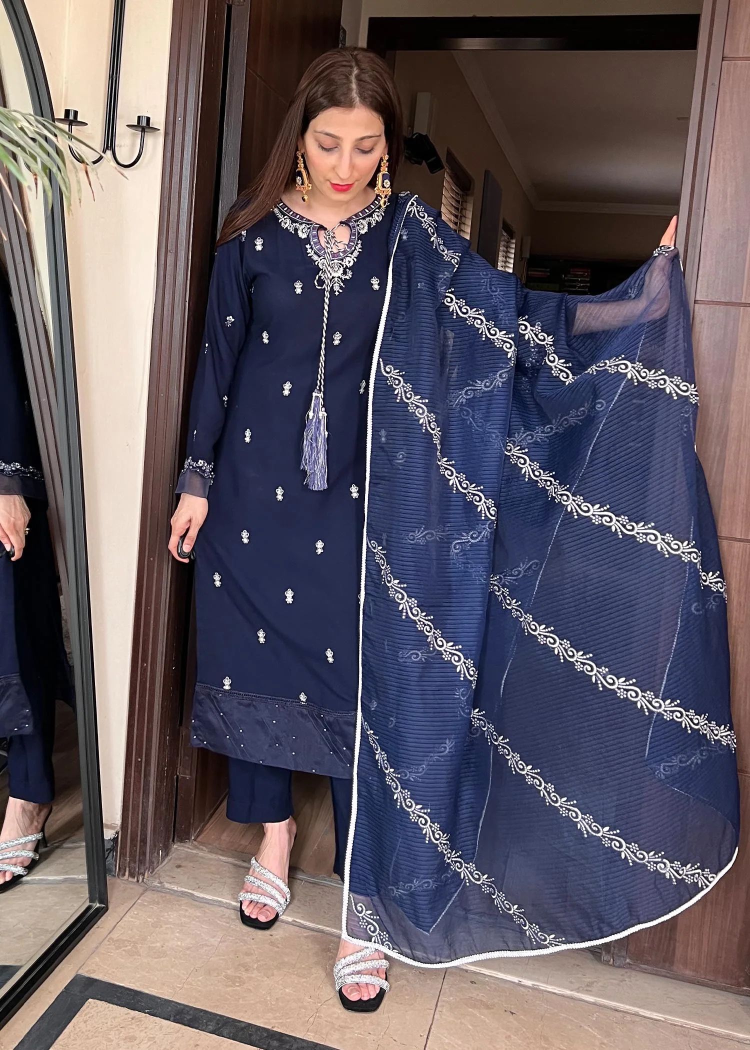 3pc Embroidered Dress by Sakeena Hasan Y6