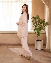 Day to Night by Mona – Raw Silk Chikankari 2pc Co-ord Gown Set DNM5