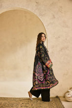 Linen by Florent – 3pc Black Winter Embroidered Suit with Shawl NAF16