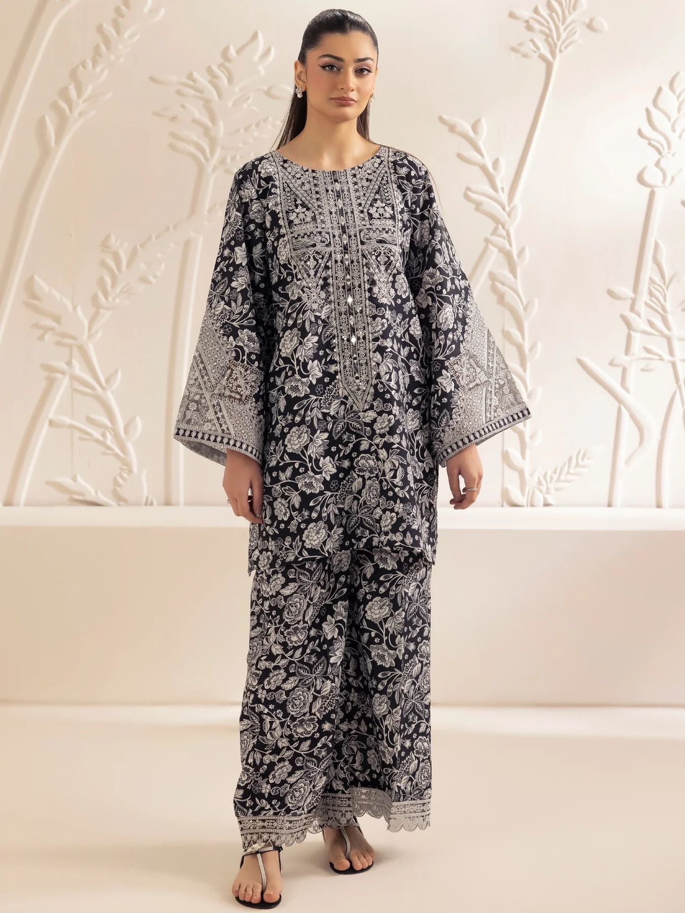 Mohagni 3pc Ready to Wear Silk Lawn Suit with Silk Dupatta LMB8