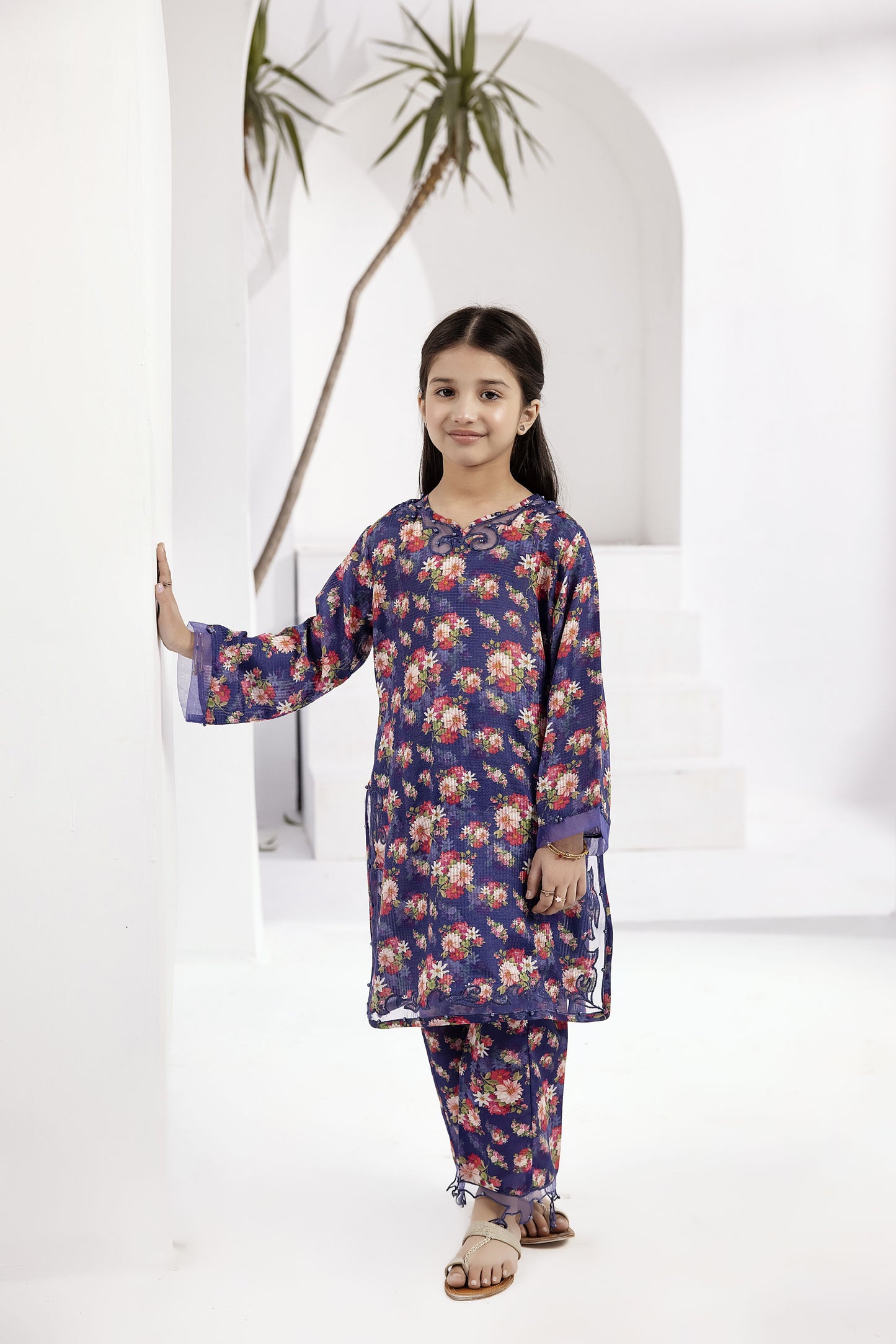 2pc Cotton Jacquard Co-Ord by Mona For Girls GMC3