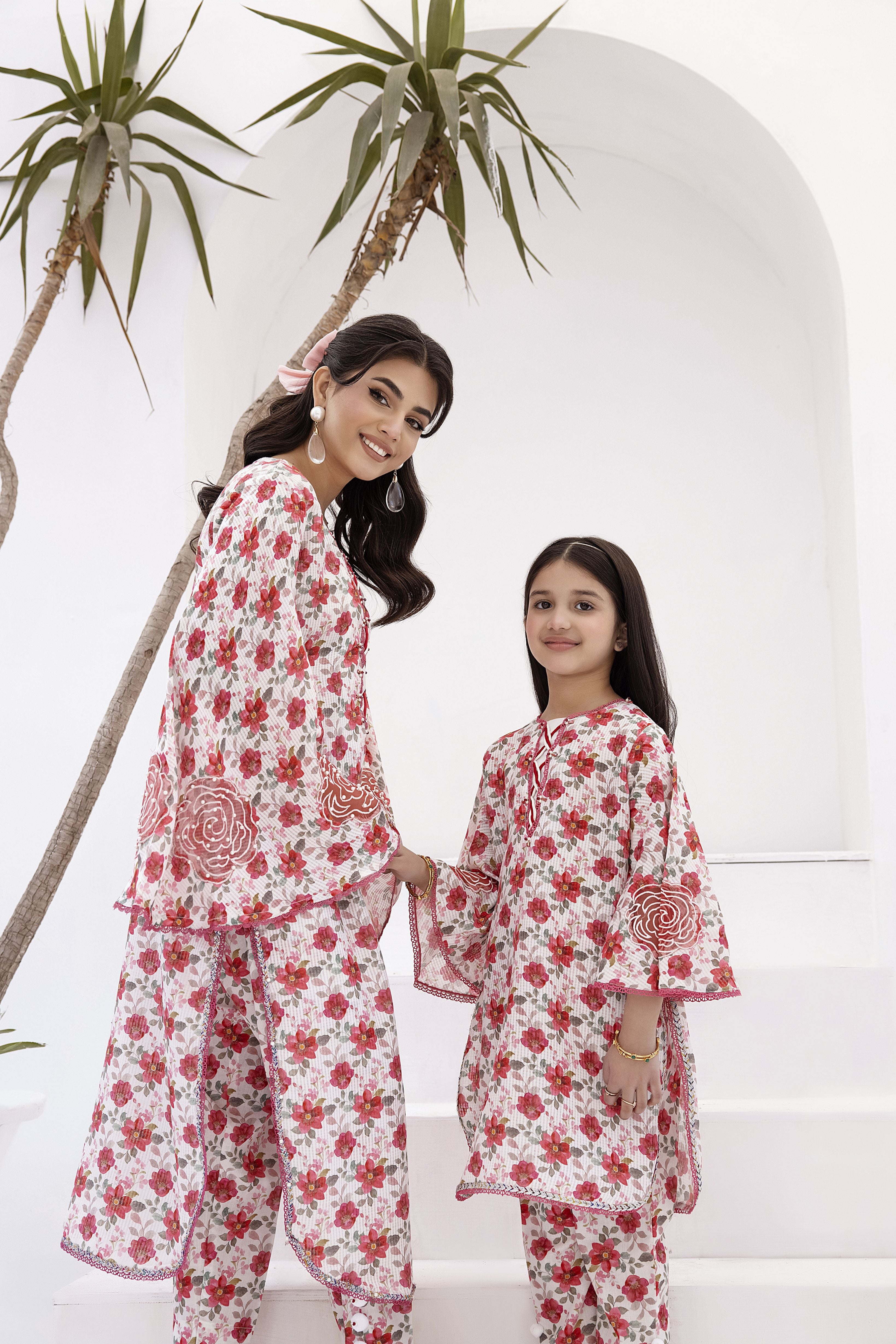 2pc Cotton Jacquard Co-Ord by Mona For Girls GMC1
