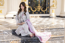 Khushi by Silver Grey – 3pc Embroidered Cotton Long Suit KBS12