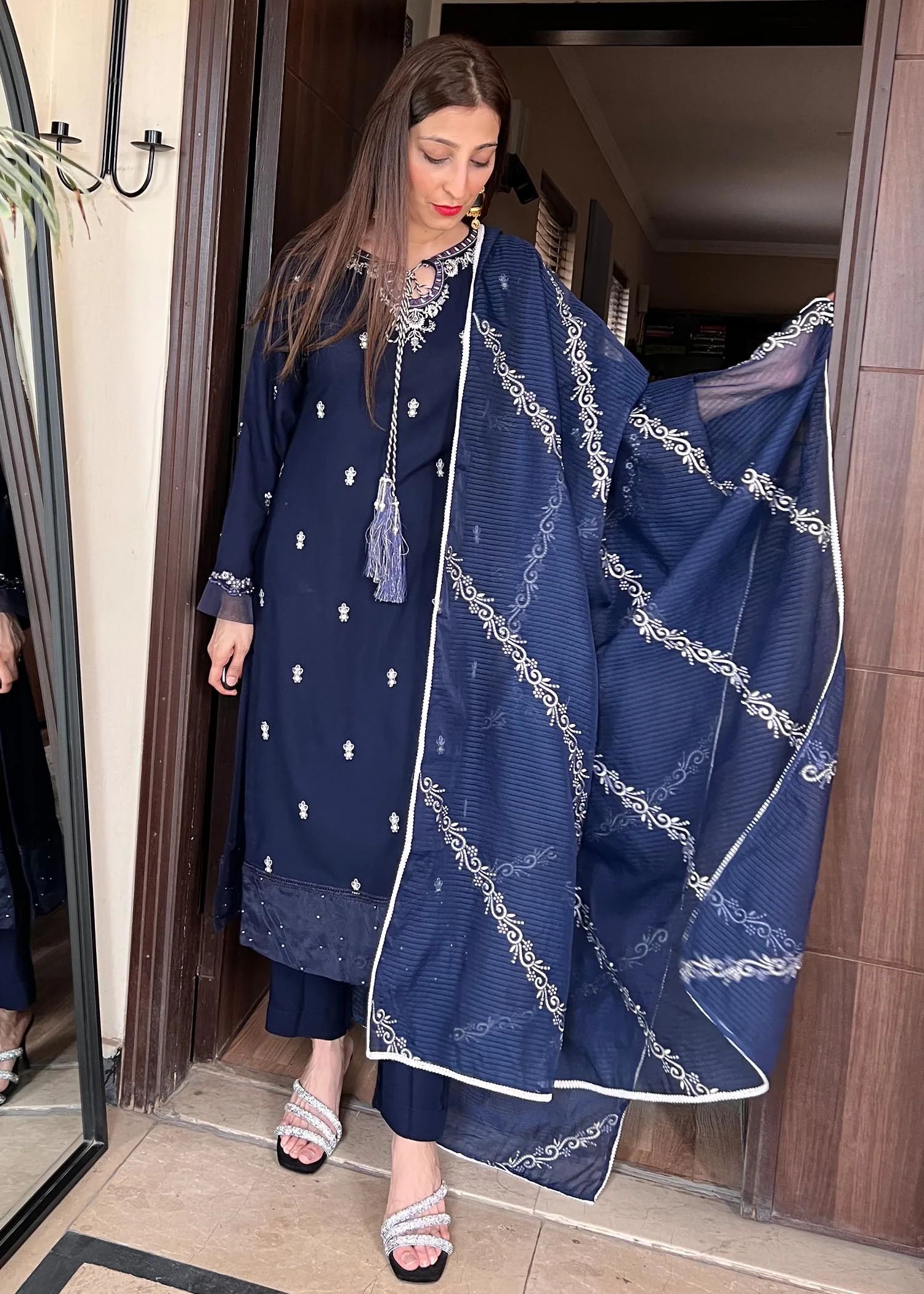 3pc Embroidered Dress by Sakeena Hasan Y6
