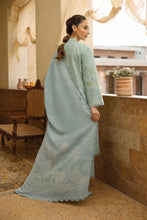 ZSA1 Ziya by Sahar Light Blue Embroidered Khaddar 3PC with Wool Shawl