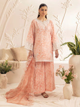 Muse04 – Peach Bloom | 3pc Silk Lawn Printed & Embroidered Suit with Organza Dupatta by Mohagni
