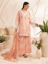 Muse04 – Peach Bloom | 3pc Silk Lawn Printed & Embroidered Suit with Organza Dupatta by Mohagni