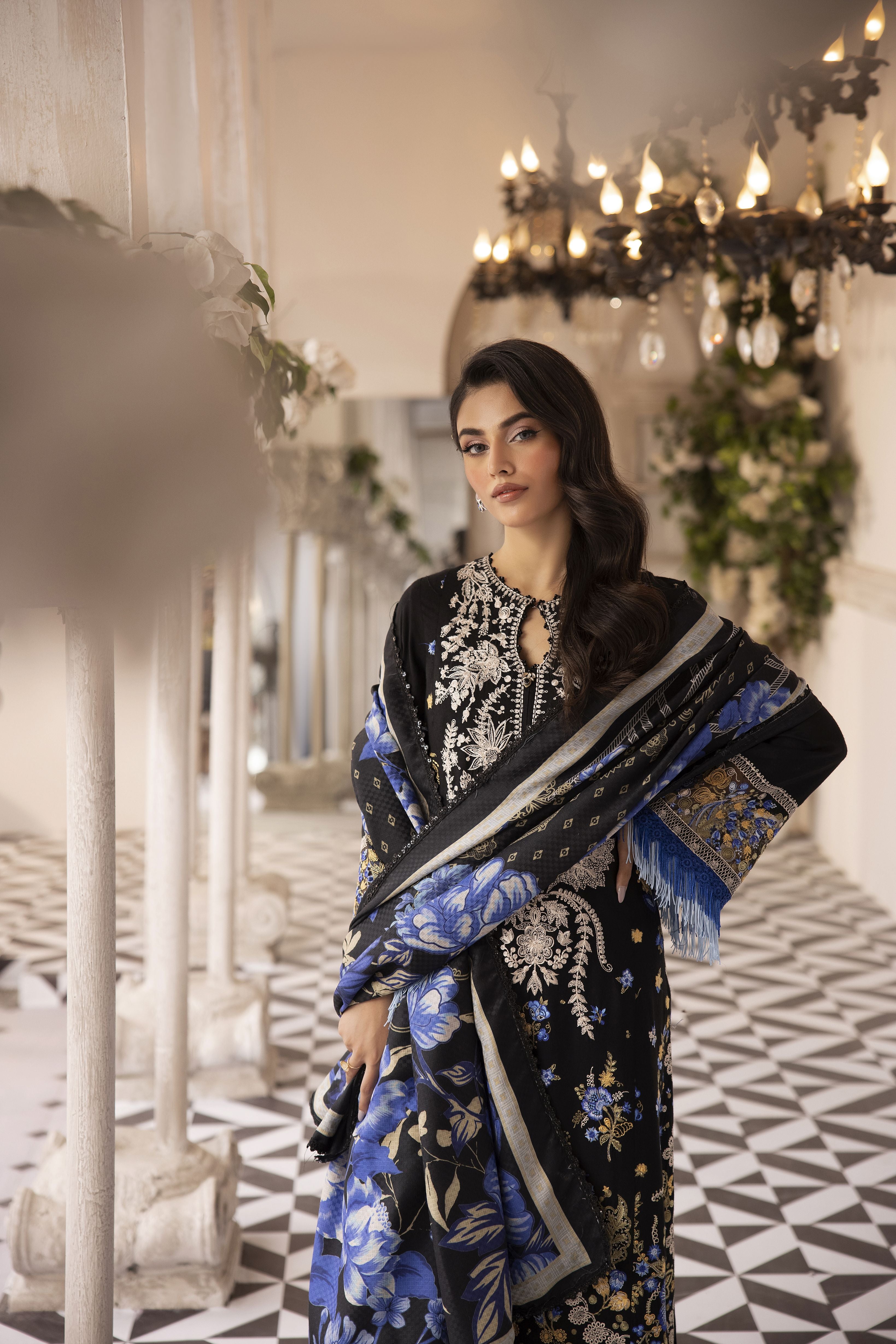 MONA Luxury Winter Linen Shawl Collection MLWL2