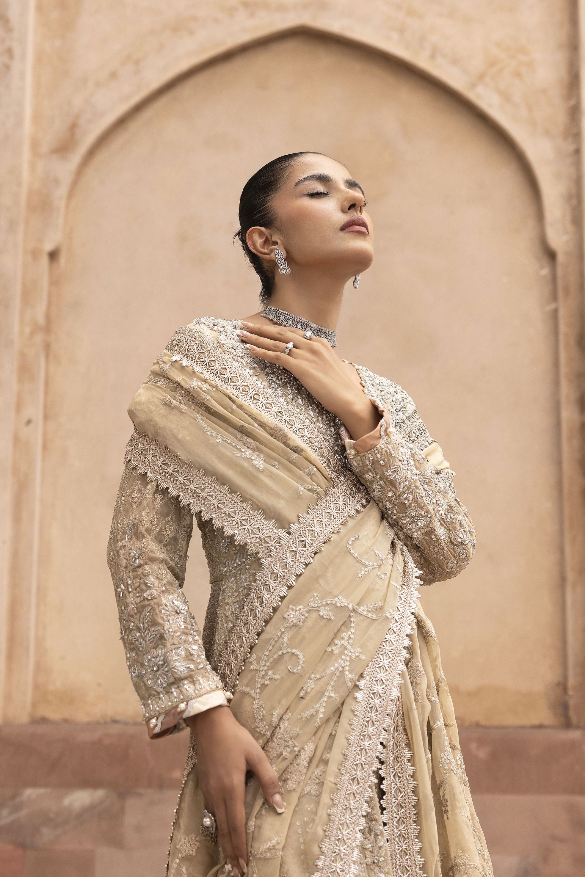 Luxury Formal Handwork Peplum by Aroosh ZR10