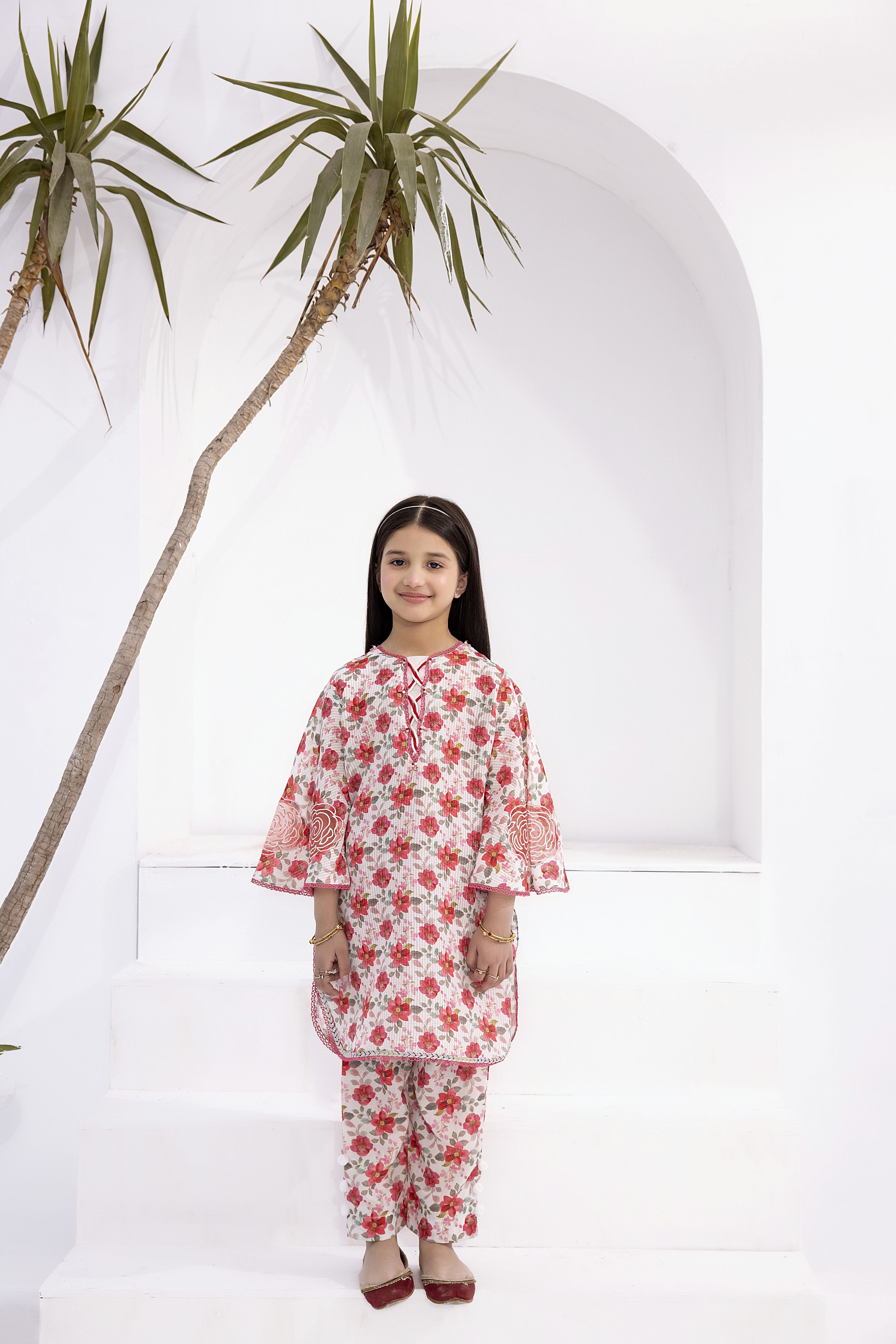 2pc Cotton Jacquard Co-Ord by Mona For Girls GMC1