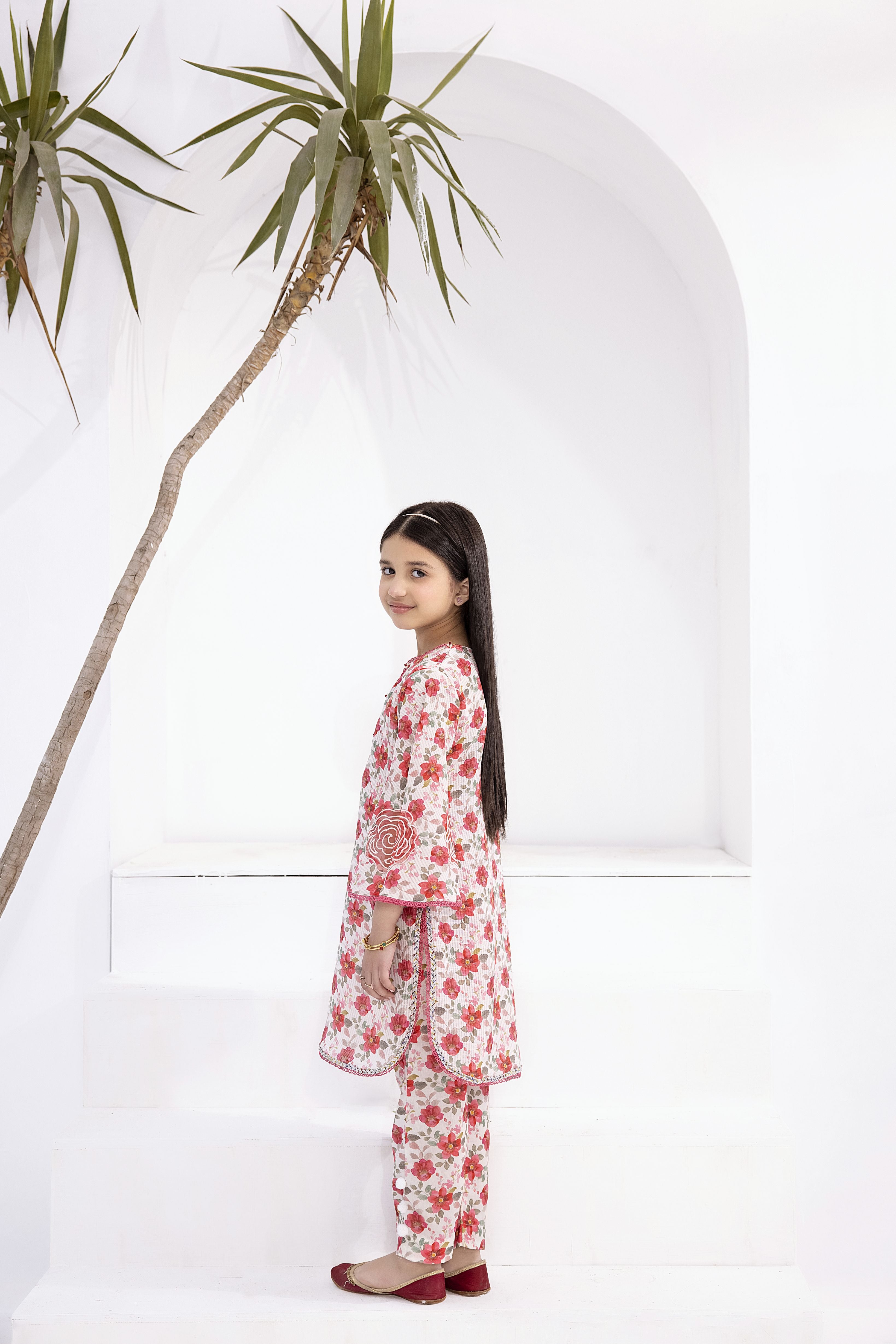2pc Cotton Jacquard Co-Ord by Mona For Girls GMC1