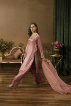 Blush Pink Mirror Work Silk Farshi Shalwar Designer Dress - Farshi Bahaar by Mona FBM6