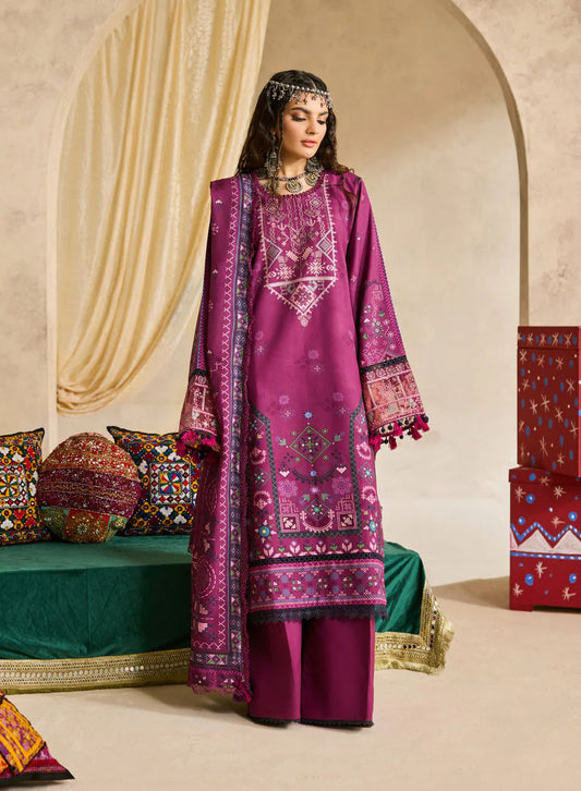 Linen by Florent – 3pc Embroidered Winter Suit with Shawl NAF11