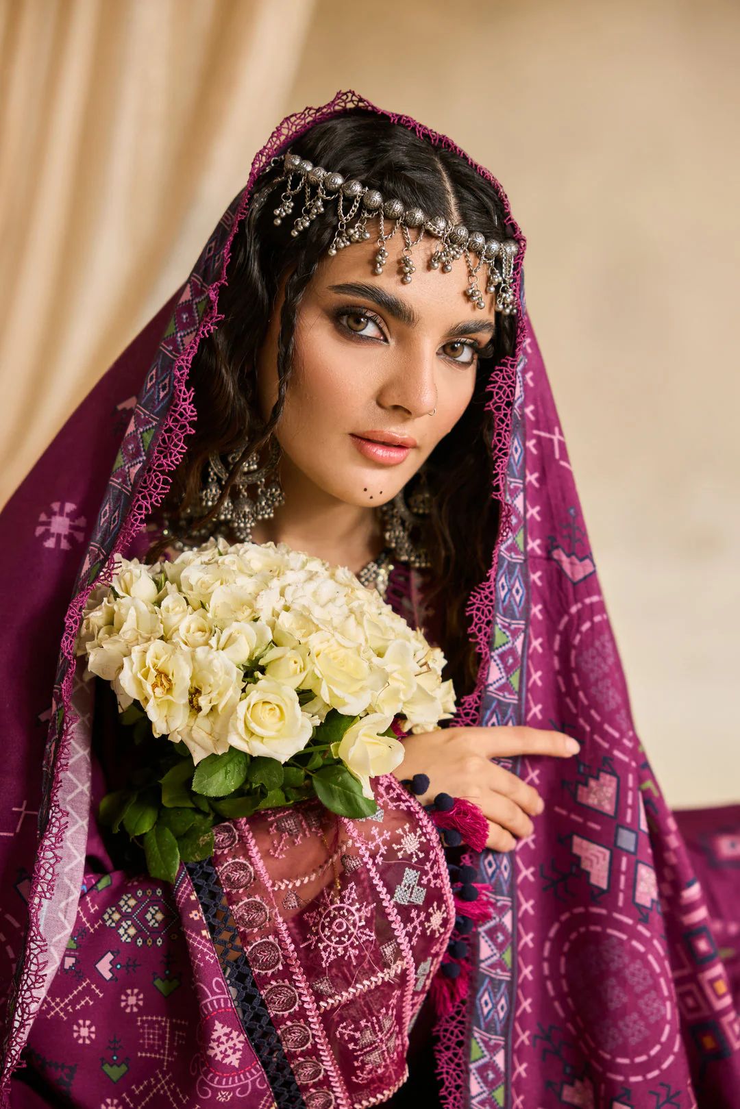 Linen by Florent – 3pc Embroidered Winter Suit with Shawl NAF11