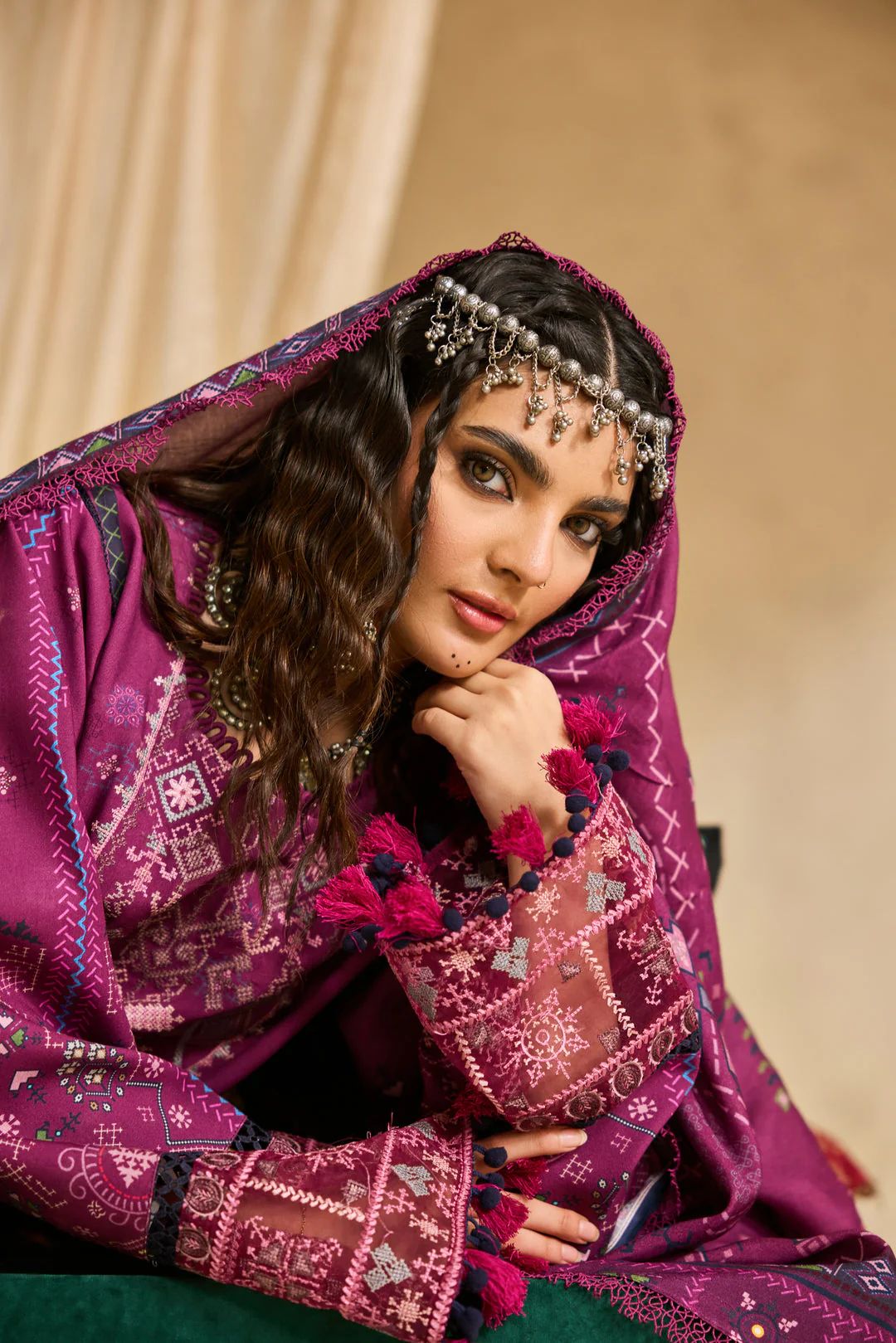 Linen by Florent – 3pc Embroidered Winter Suit with Shawl NAF11