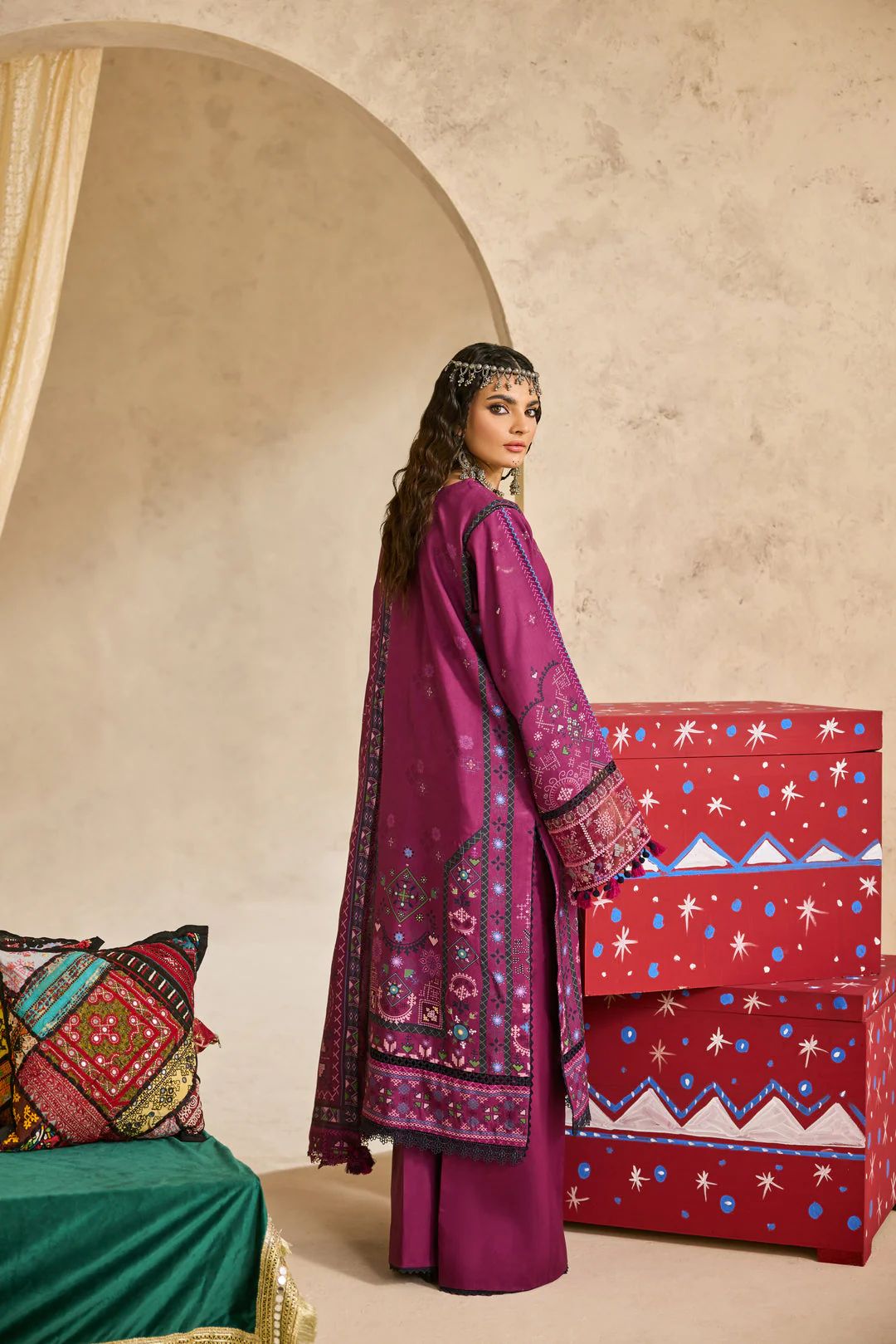 Linen by Florent – 3pc Embroidered Winter Suit with Shawl NAF11