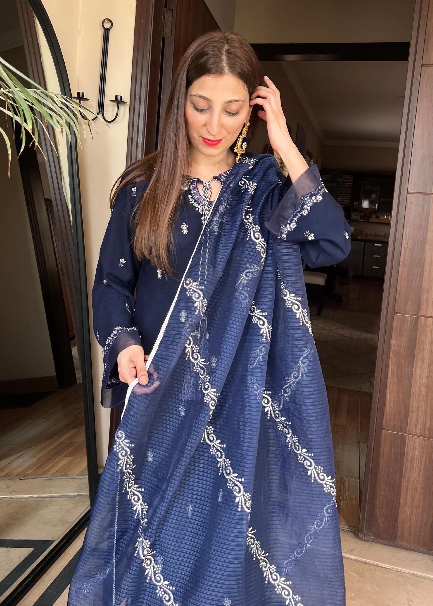 3pc Embroidered Dress by Sakeena Hasan Y6