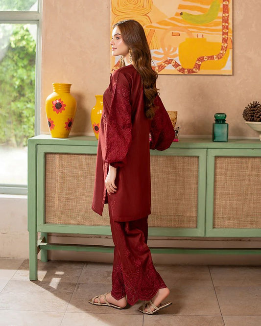 Day to Night by Mona – Raw Silk Chikankari 2pc Co-ord Set DNM3