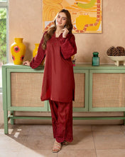 Day to Night by Mona – Raw Silk Chikankari 2pc Co-ord Set DNM3