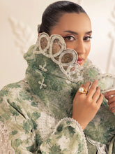 Muse05 – Olive Dream | 3pc Printed Silk Lawn Suit with Embroidered Organza Dupatta by Mohagni