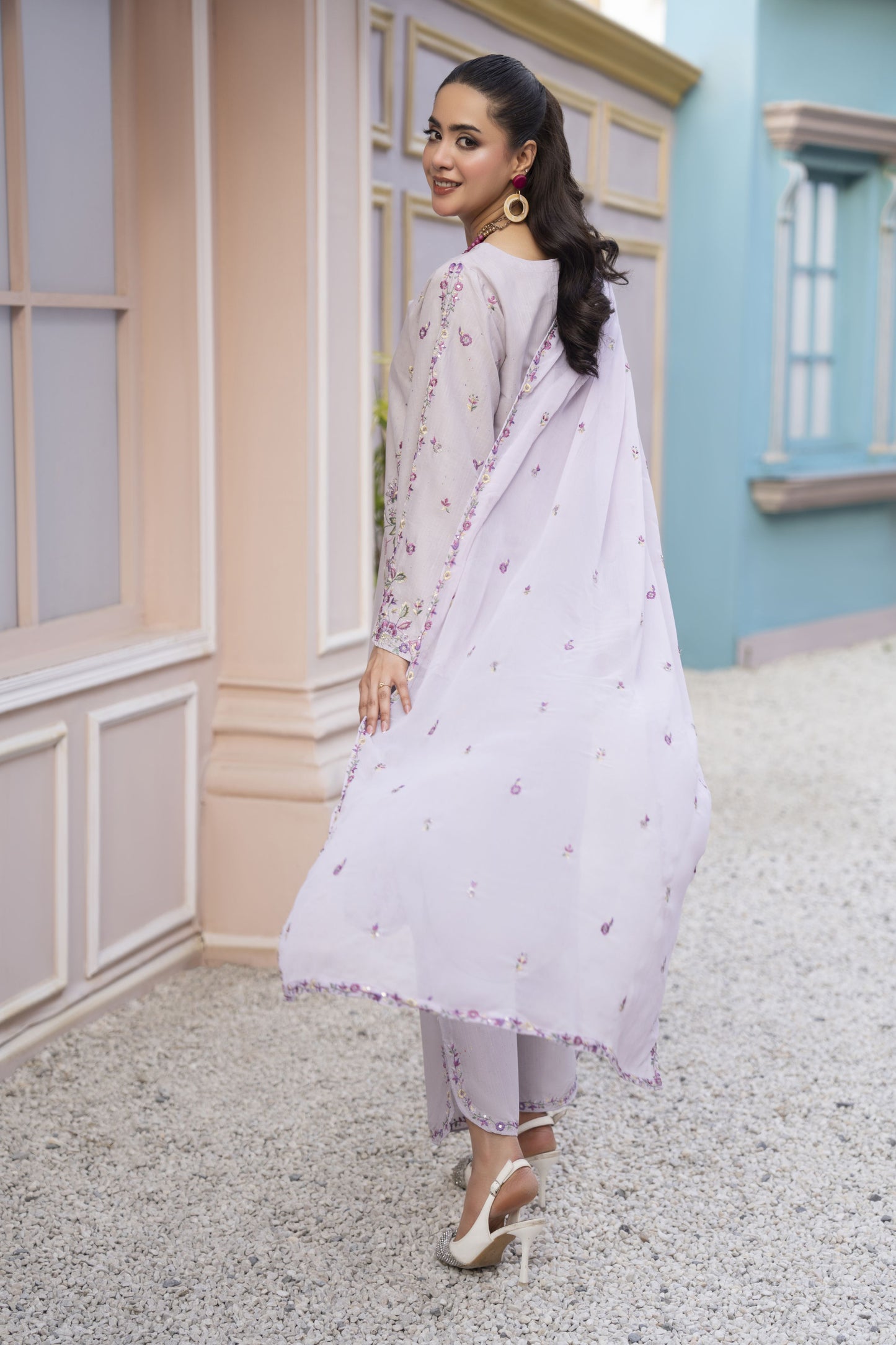 Khushi by Silver Lilac – 3pc Embroidered Cotton Ready to Wear Suit KBS7